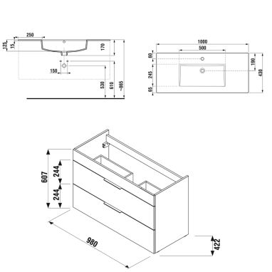 JIKA Тумба с умывальником подвесная Cube (H4536521763021)